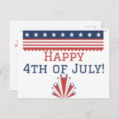 アメリカ独立記念日おめでとうパーティー ポストカード (正面/裏面)