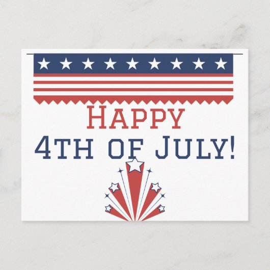 アメリカ独立記念日おめでとうパーティー ポストカード (正面)