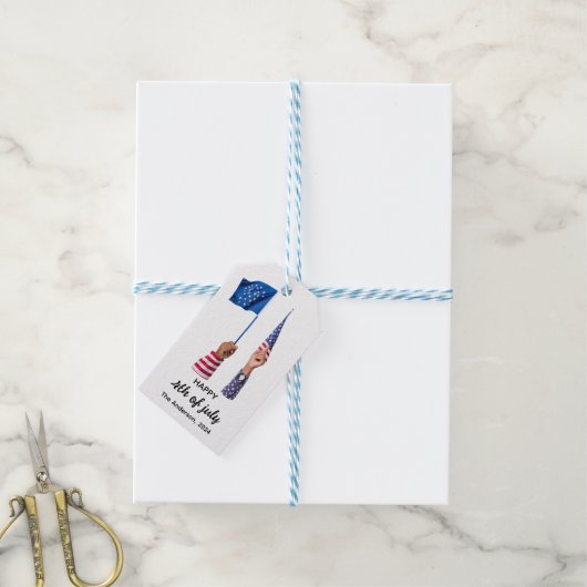 アメリカ独立記念日おめでとう ギフトタグ (より糸付き)