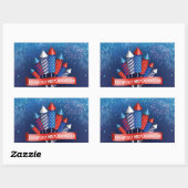 アメリカ独立記念日おめでとう 長方形シール (シート)