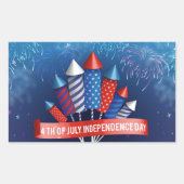 アメリカ独立記念日おめでとう 長方形シール (正面)