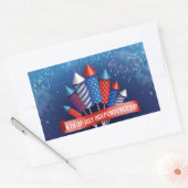 アメリカ独立記念日おめでとう 長方形シール (封筒)