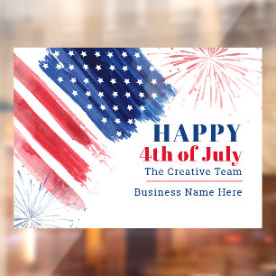 アメリカ独立記念日おめでとう - 4th of July USA ビジネス ウィンドウサイン