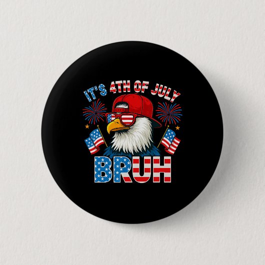 アメリカ独立記念日だYO!ハゲワシ愛国ボーイズTシャツ 缶バッジ (正面)