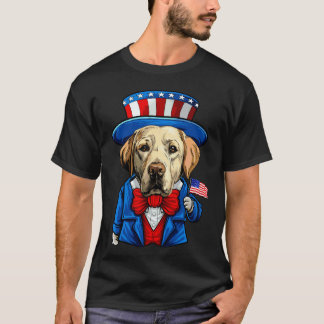 アメリカ独立記念日とイエロー・ラブラドール・レトリバー Tシャツ