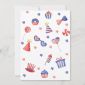 アメリカ独立記念日と1歳の誕生日パーティーのご招待 招待状 (裏面)