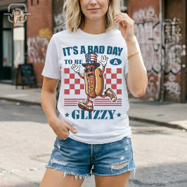 アメリカ独立記念日に最悪な日 グリジー ホットドッグ 嫌な日 Tシャツ