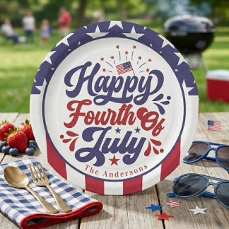 アメリカ独立記念日のお祝いにカスタマイズ ペーパープレート