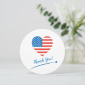 アメリカ独立記念日のお祝い アメリカ USA 国旗 ハート 愛国心 サンキューカード (スタンド正面)