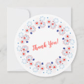 アメリカ独立記念日のお祝い アメリカ USA 国旗 ハート 愛国心 サンキューカード (裏面)