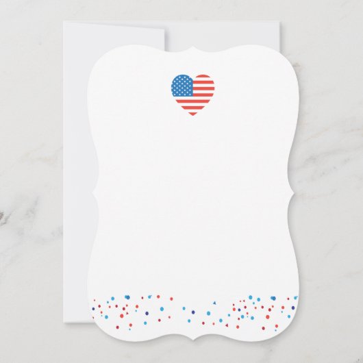 アメリカ独立記念日のお祝い アメリカ USA 国旗 ハート 愛国心 サンキューカード (裏面)