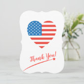 アメリカ独立記念日のお祝い アメリカ USA 国旗 ハート 愛国心 サンキューカード (スタンド正面)