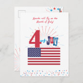アメリカ独立記念日のお祝い ハート 国旗 祖国愛 ポストカード (正面/裏面)