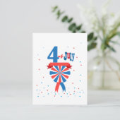 アメリカ独立記念日のお祝い 星条旗 愛国 ポストカード (スタンド正面)