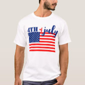 アメリカ独立記念日のアメリカ国旗 Tシャツ (正面)
