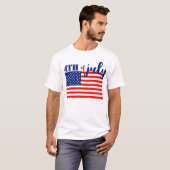 アメリカ独立記念日のアメリカ国旗 Tシャツ (正面フル)
