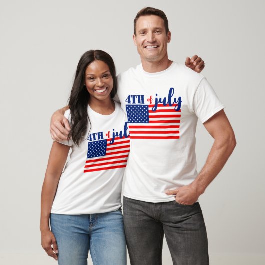 アメリカ独立記念日のアメリカ国旗 Tシャツ (ユニセックス)