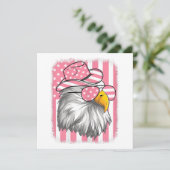 アメリカ独立記念日のアメリカ鷹 米国国旗 愛国的な女性 招待状 (スタンド正面)