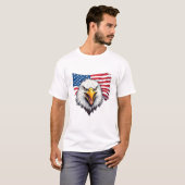 アメリカ独立記念日のイーグルデザイン Tシャツ (正面フル)