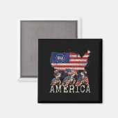 アメリカ独立記念日のウミガメアメリカ国旗 マグネット (正面/裏面)