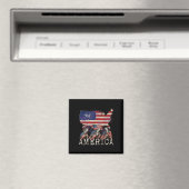 アメリカ独立記念日のウミガメアメリカ国旗 マグネット (インサイチュ (食洗機))