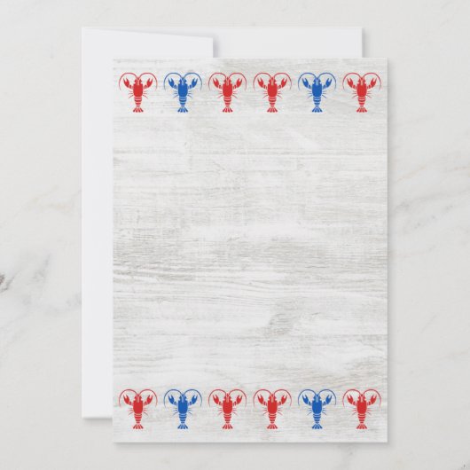 アメリカ独立記念日のカニ料理パーティー招待状 招待状 (裏面)