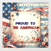 アメリカ独立記念日のシャビーシックなデザインに誇り ウィンドウサイン (シート)