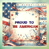 アメリカ独立記念日のシャビーシックなデザインに誇り ウィンドウサイン (シート3)