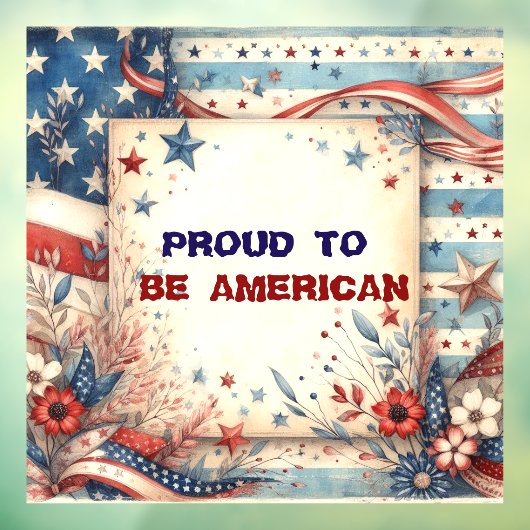 アメリカ独立記念日のシャビーシックなプライド ウィンドウサイン (シート3)