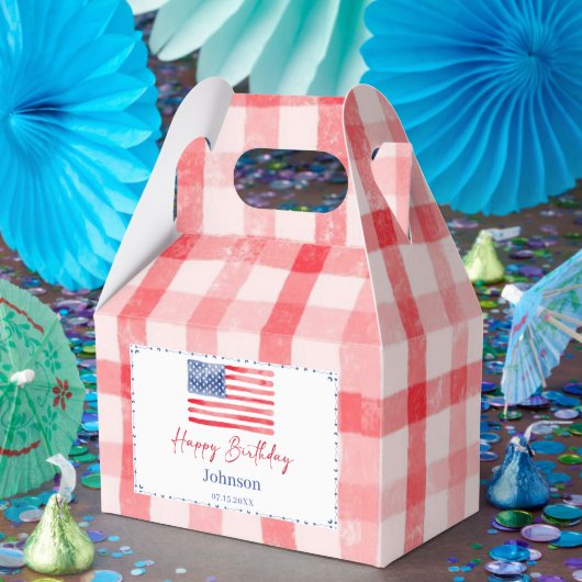 アメリカ独立記念日のテーマの誕生日記念品ボックス フェイバーボックス (パーティー)
