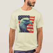 アメリカ独立記念日のハクトウワシ愛国アメリカ Tシャツ (正面)