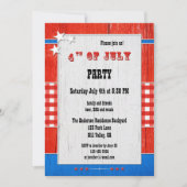 アメリカ独立記念日のパーティー招待状 ラスティックウッドギンガム 招待状 (正面)