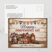 アメリカ独立記念日のファームハウススタイル シーズンポストカード (正面/裏面)