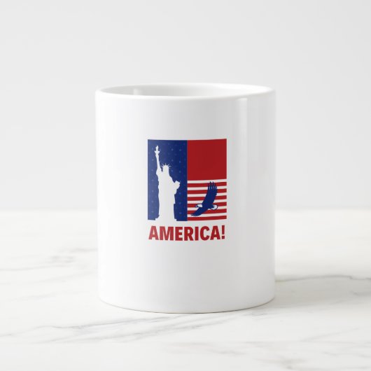 アメリカ独立記念日のマグカップ ジャンボコーヒーマグカップ (正面)