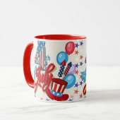 アメリカ独立記念日のマグカップ USA パトリオティックな7月4日デザイン マグカップ (正面左)
