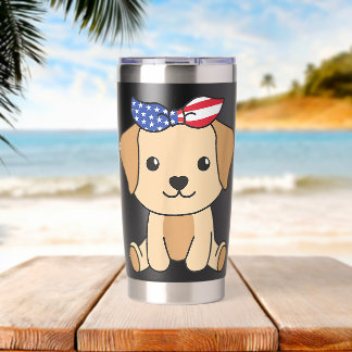 アメリカ独立記念日のラブラドール アメリカン アメリカ製 4th+Of+July 保温保冷タンブラー