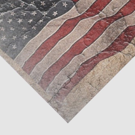 アメリカ独立記念日のヴィンテージな星条旗の石壁 薄葉紙 (詳細)