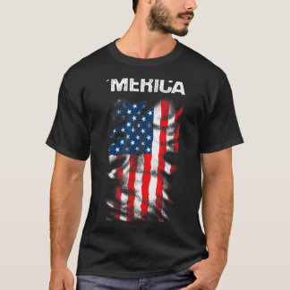 アメリカ独立記念日のヴィンテージフラッグ Tシャツ