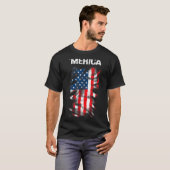 アメリカ独立記念日のヴィンテージフラッグ Tシャツ (正面フル)