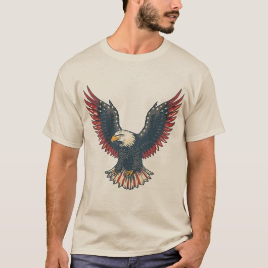 アメリカ独立記念日のヴィンテージ アメリカンイーグル Tシャツ (正面)