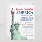 アメリカ独立記念日の奇想天外な愛国的なパーティー 招待状 (正面)