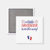 アメリカ独立記念日の妊娠発表Tシャツ 女性 マグネット (正面/裏面)