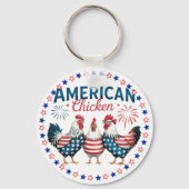 アメリカ独立記念日の愛国的なニワトリデザイン キーホルダー (裏面)