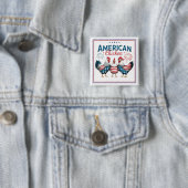 アメリカ独立記念日の愛国的なニワトリデザイン 缶バッジ (インサイチュ)