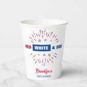 アメリカ独立記念日の愛国的なベビーシャワー 赤白青 紙コップ (裏面)