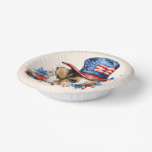 アメリカ独立記念日の愛国的子犬 ペーパーボウル (傾斜あり)