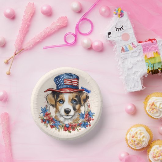 アメリカ独立記念日の愛国的子犬 ペーパーボウル (パーティー)