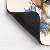 アメリカ独立記念日の愛国的子犬 マウスパッド (コーナー)