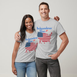 アメリカ独立記念日の星条旗マップ メンズ パトリオティック Tシャツ