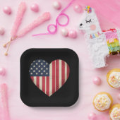 アメリカ独立記念日の星条旗 愛国 アメリカ合衆国 ストライプ ペーパープレート (パーティー)